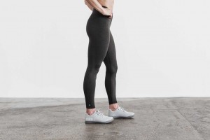 Black Heather Nobull High-Rise Tight (Plush Heather) | 136JQGWPS