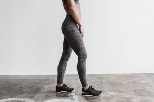 Black Melange Nobull Mid-Rise Tight (Melange) | 654MCUYTA