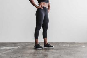 Black Nobull High-Rise Crop (Plush Heather) | 425WIDAVZ