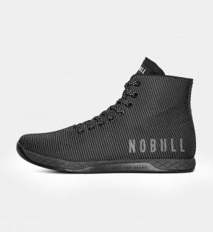 Black Reflective Nobull Black Reflective Woven High-Top Outwork | QROCW9875