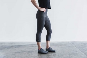 Charcoal Heather Matte Nobull High-Rise Crop (Matte) | 438ALFSXH