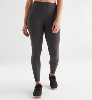 Charcoal Heather Matte Nobull High-Rise Matte Tight 25" | HELKN9315