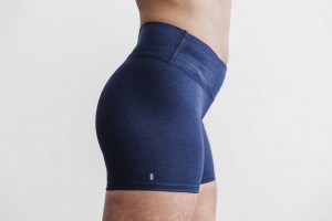 Deep Navy Heather Nobull Mid-Rise Short 4 inches (Plush Heather) | 415CBLTWO