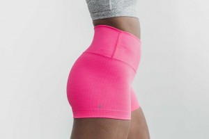 Neon Pink Nobull High-Rise Short 2 inches (Neon Ribbed) | 035UHOJLM