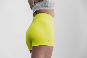 Neon Yellow Nobull High-Rise Short 2 inches (Neon Ribbed) | 568RTGYDE