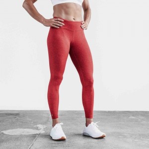 Red Alert Heather Nobull Mid-Rise Plush Heather Tight 25" | TJPDO1608