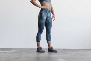 Slate / Ink Tie-Dye Nobull High-Rise Crop (Tie-Dye) | 271RUTVXN