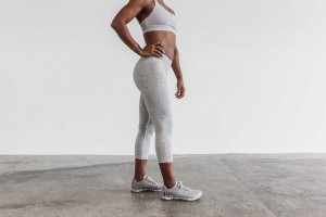 White Heather Nobull Mid-Rise Crop (Plush Heather) | 471ARWTXS