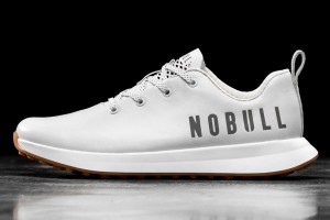 White Leather Nobull Golf Shoe | 436JRNPIM