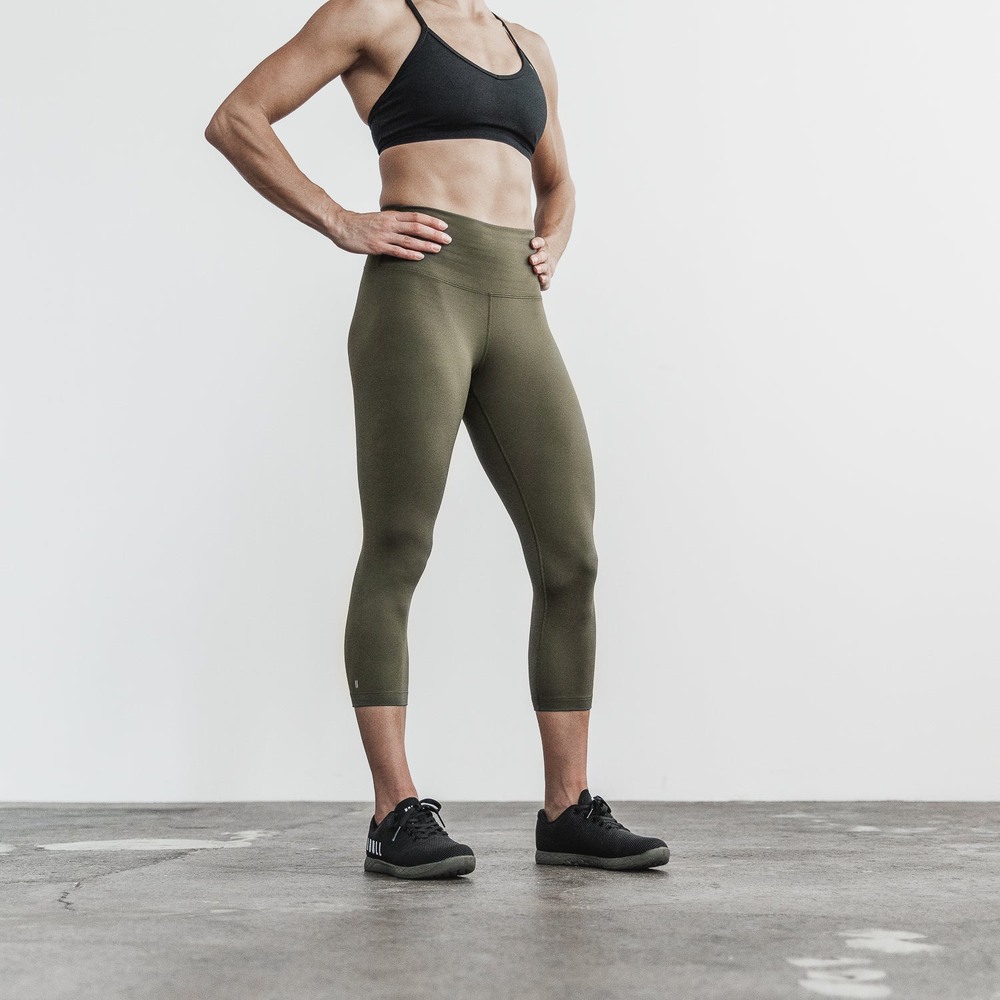 Army Green Matte Nobull High-Rise Matte Tight 21\