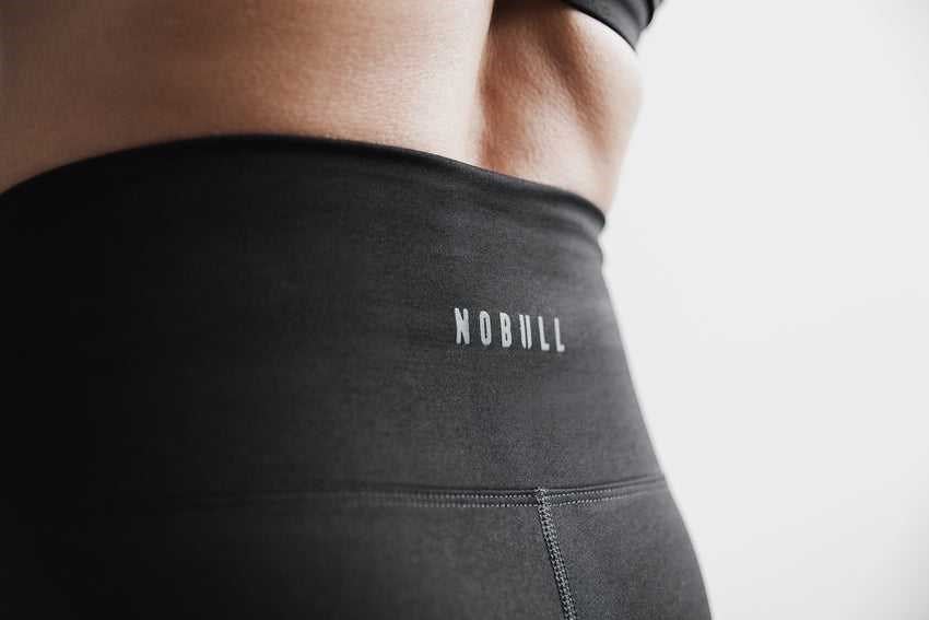 Black Nobull High-Rise 7/8 Tight (Plush Heather) | 453NHLJYU