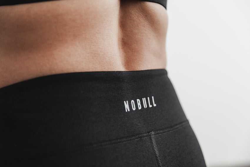 Black Nobull Mid-Rise Short 2 inches (Plush Heather) | 192ODUMZK