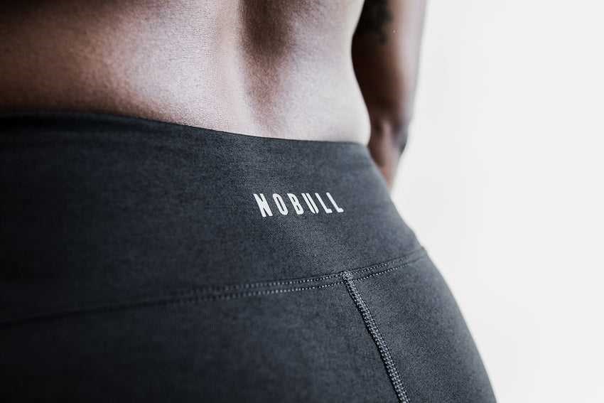 Black Nobull Mid-Rise Short 4 inches (Plush Heather) | 210TERGBA