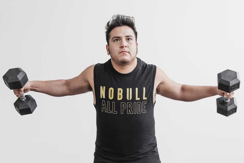 Black / Gold Nobull Sleeveless Crew Sweatshirt (Pride) | 305HGLTUZ