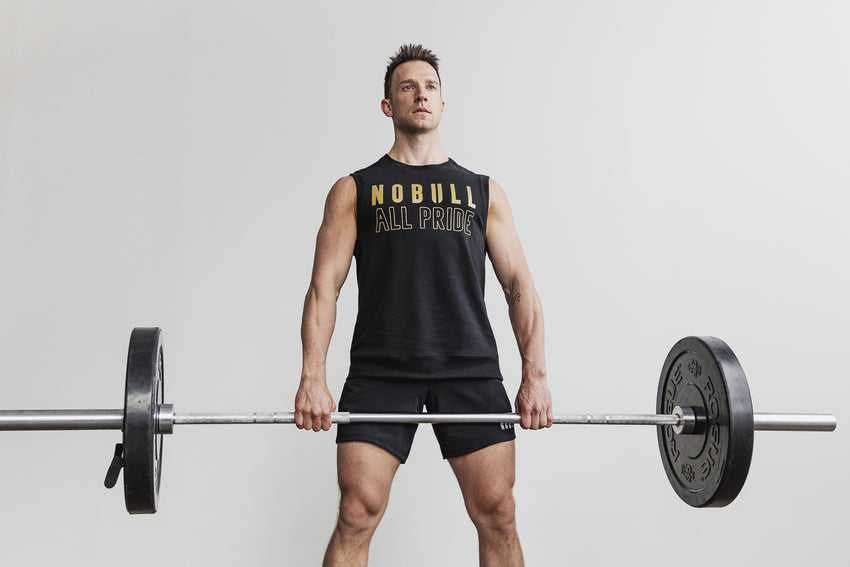 Black / Gold Nobull Sleeveless Crew Sweatshirt (Pride) | 305HGLTUZ