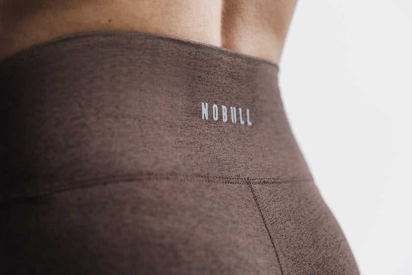 Brown Heather Nobull High-Rise Crop (Plush Heather) | 078NLORPC