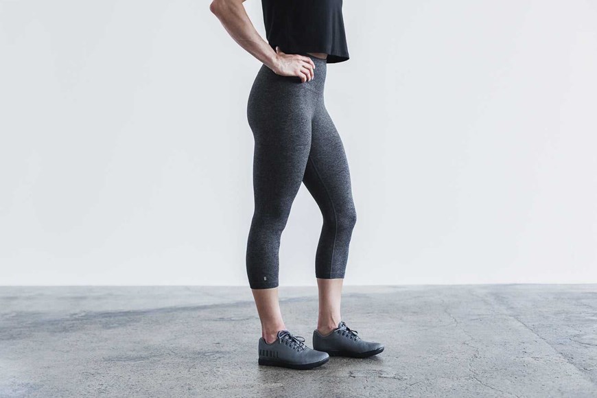 Charcoal Heather Matte Nobull High-Rise Crop (Matte) | 438ALFSXH