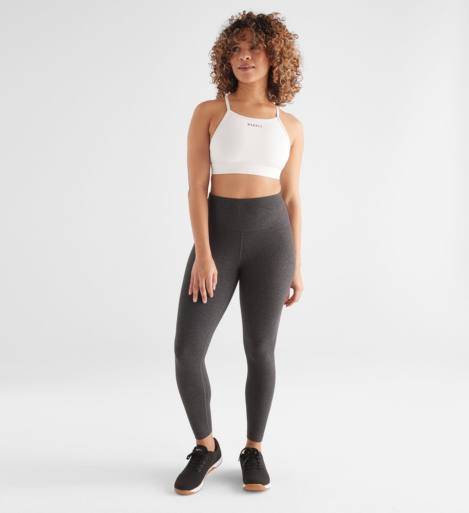 Charcoal Heather Matte Nobull High-Rise Matte Tight 25