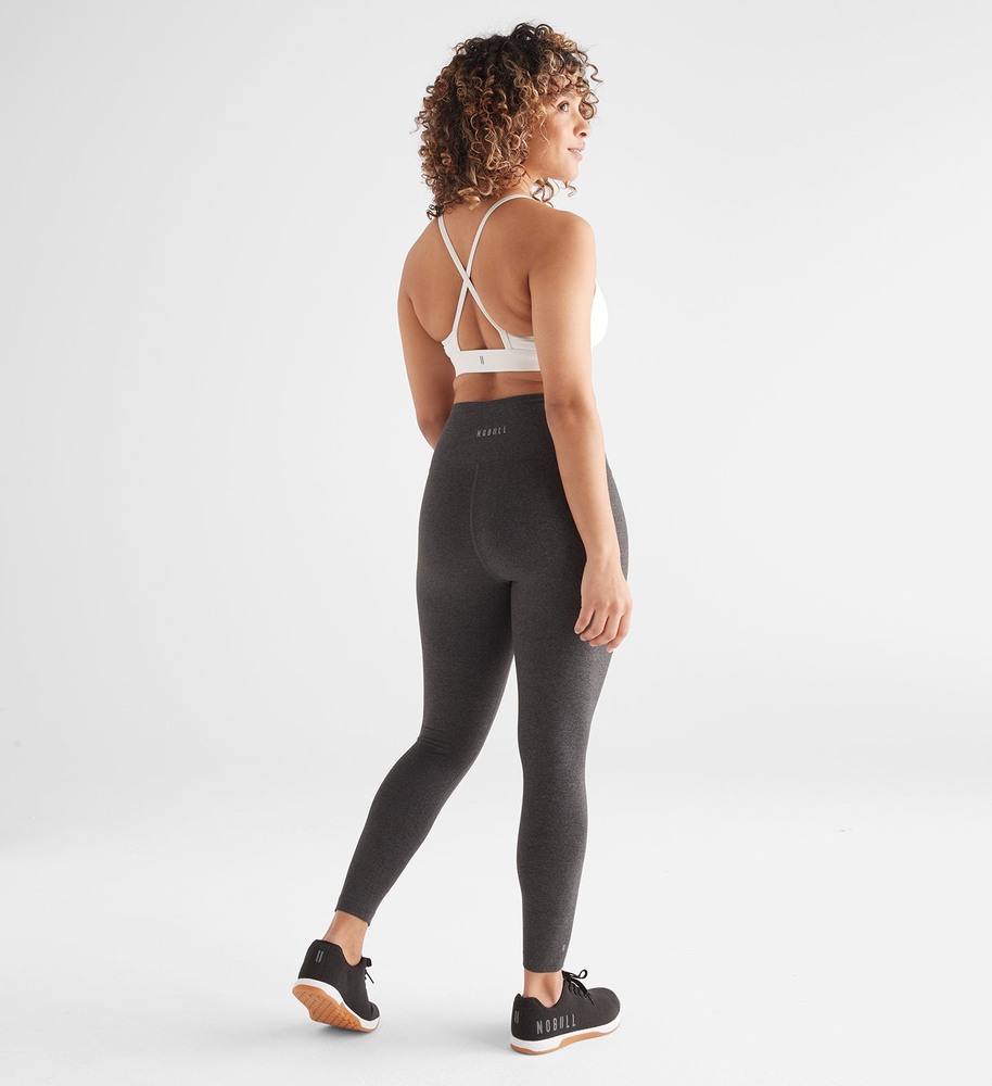 Charcoal Heather Matte Nobull High-Rise Matte Tight 25