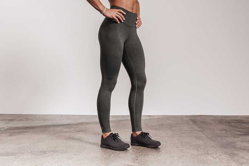 Charcoal Heather Nobull High-Rise Tight (Plush Heather) | 945KXVZNH