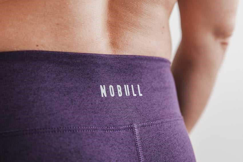 Dark Purple Heather Nobull Mid-Rise Crop (Plush Heather) | 391JHVFBS