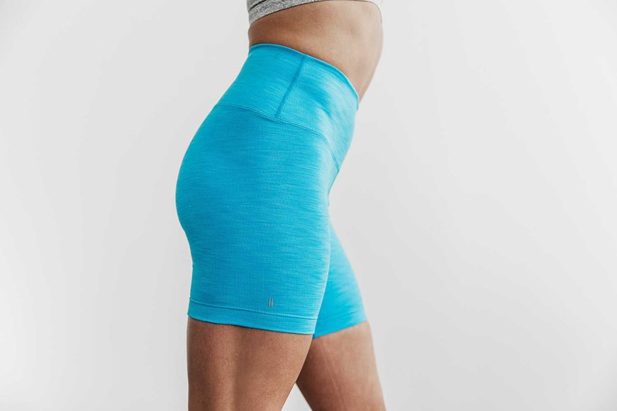 Neon Blue Nobull High-Rise Short 6 inches (Neon Ribbed) | 401ZTIFAK