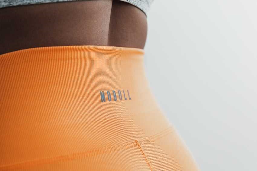 Neon Orange Nobull High-Rise Short 2 inches (Neon Ribbed) | 963YVAJUK