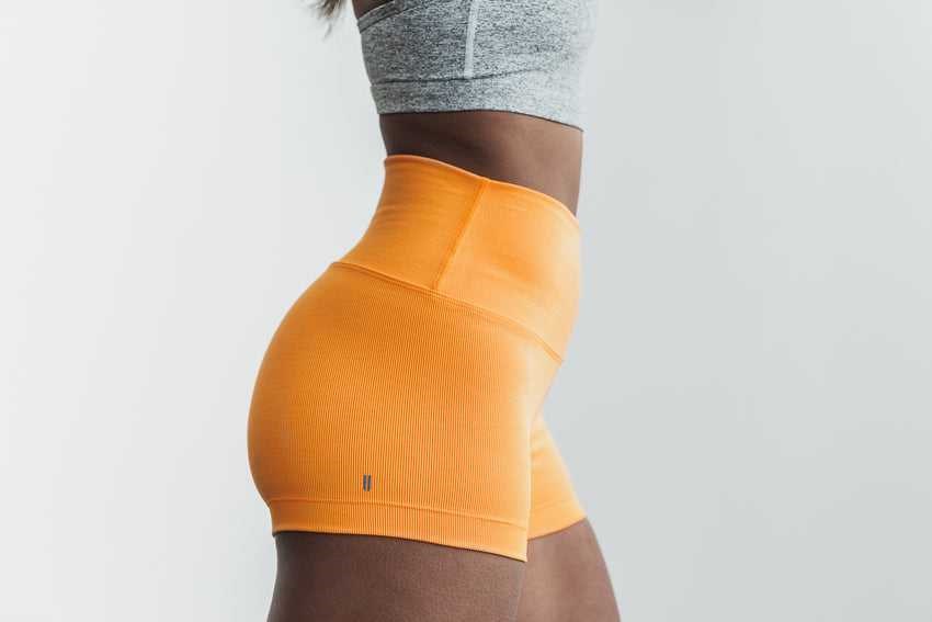 Neon Orange Nobull High-Rise Short 2 inches (Neon Ribbed) | 963YVAJUK