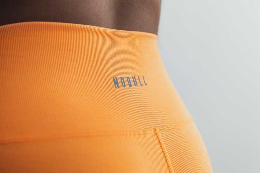 Neon Orange Nobull High-Rise Short 6 inches (Neon Ribbed) | 287MUDQIH