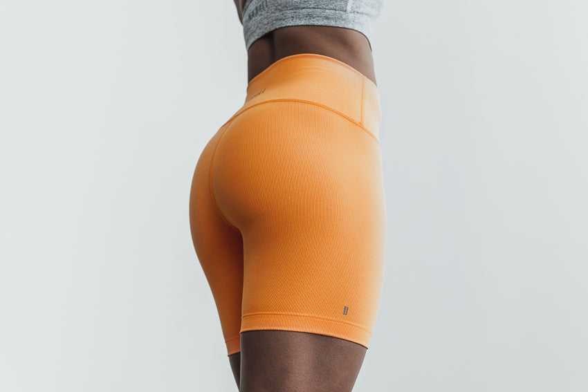 Neon Orange Nobull High-Rise Short 6 inches (Neon Ribbed) | 287MUDQIH