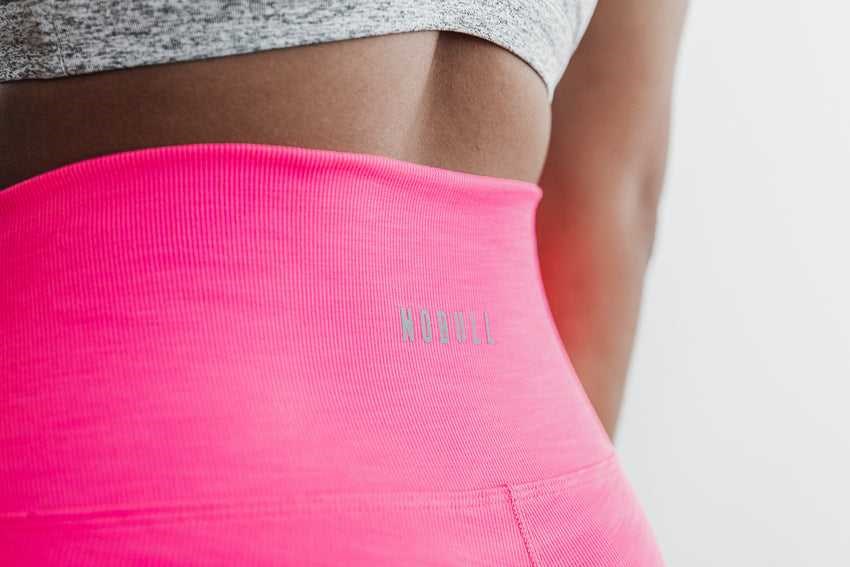 Neon Pink Nobull High-Rise Short 2 inches (Neon Ribbed) | 035UHOJLM