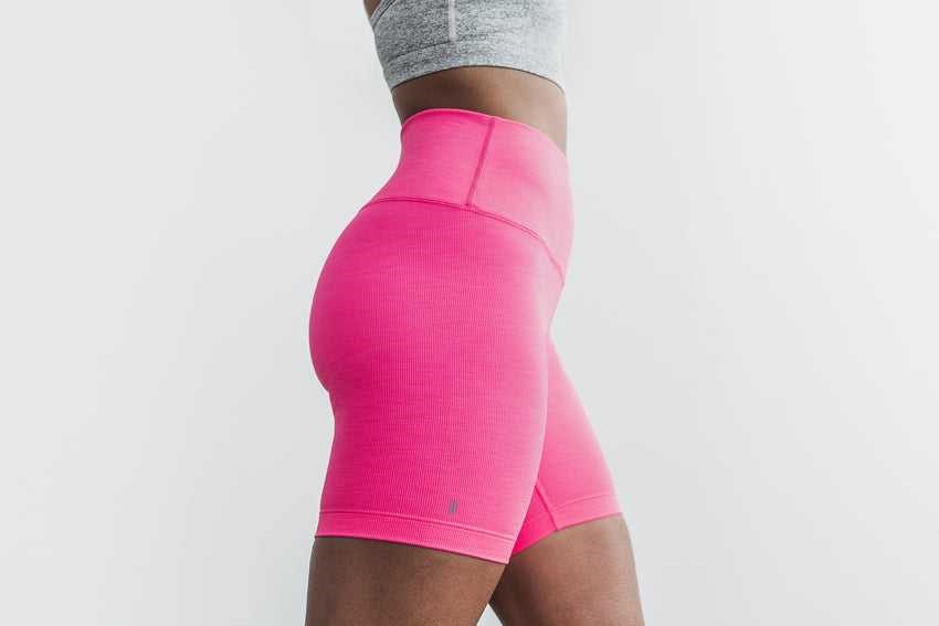 Neon Pink Nobull High-Rise Short 6 inches (Neon Ribbed) | 165IWPDGF