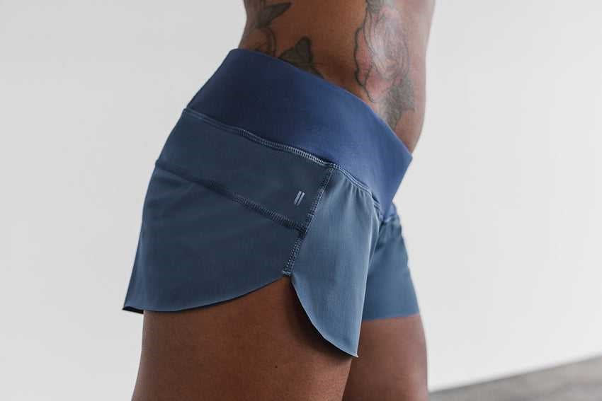 Steel Blue Nobull Pace Short | 682ZPMFEW