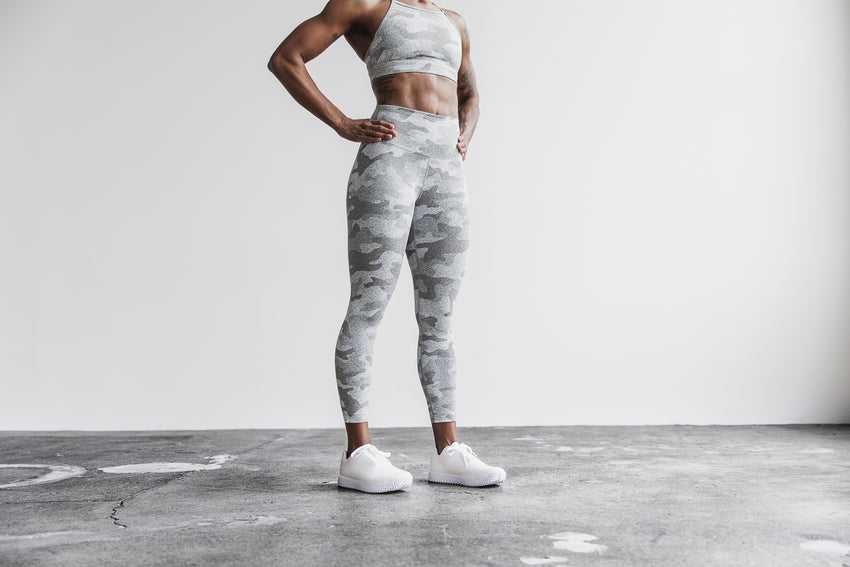 White Camo Nobull High-Rise 7/8 Tight (Plush Heather) | 615LEUFHR