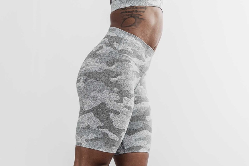 White Camo Nobull High-Rise Short 8 inches (Plush Heather) | 516SVDROX