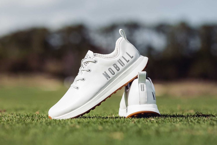 White Leather Nobull Golf Shoe | 436JRNPIM