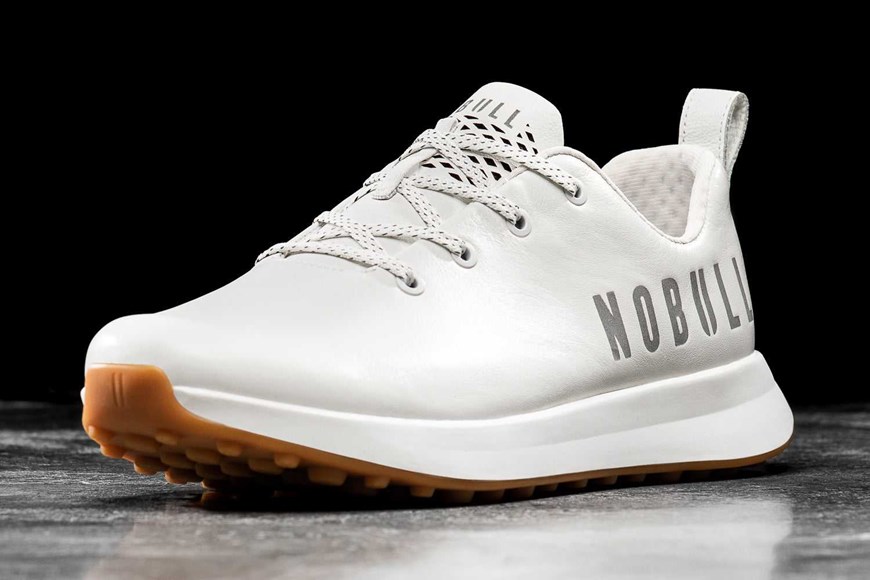 White Leather Nobull Golf Shoe | 436JRNPIM