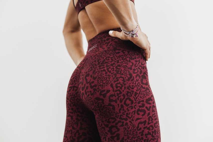 Wine Leopard Nobull High-Rise 7/8 Tight (Plush Heather) | 630SCRAFY