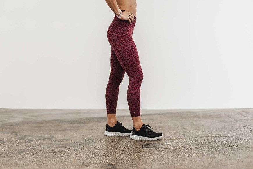 Wine Leopard Nobull High-Rise 7/8 Tight (Plush Heather) | 630SCRAFY